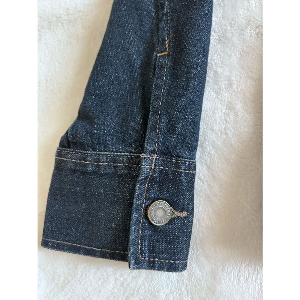 Tommy Hilfiger Dark Wash Denim Jacket Tailored Fit Medium Women’s - Picture 9 of 14